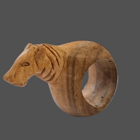 6 Hand Carved Wooden Safari Animals Napkin Holders EUC - Picture 6 of 8